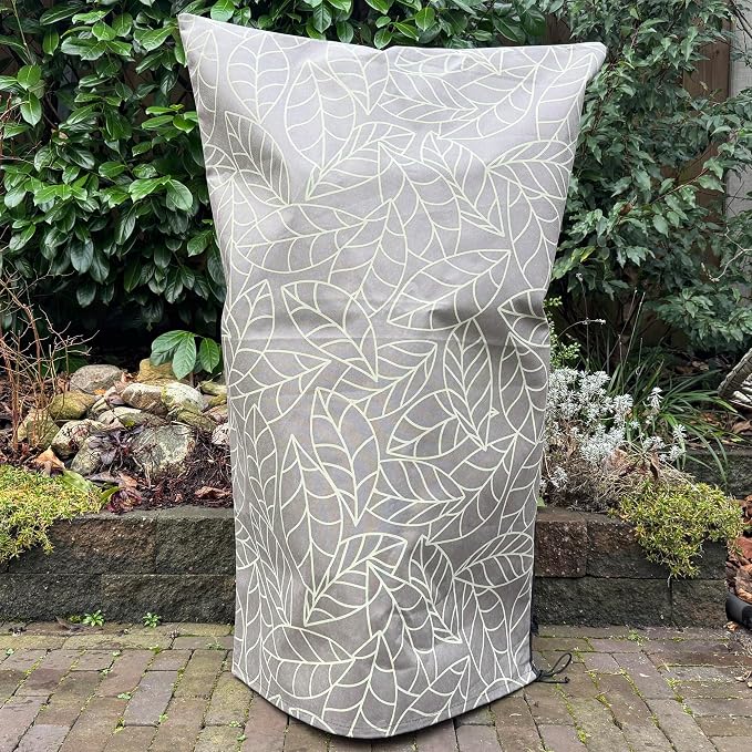 Plant Covers Freeze Protection 32"x47" in 2 Pack | Brown Winter Frost Blankets for Outdoor Plants | Reusable Garden Cover Bags with Zipper Drawstring | Cold Weather Shrub Protection Cloth