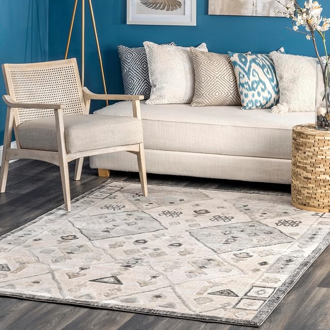 nuLOOM Hunter Tribal 2x3 Accent Rug for Living Room Bedroom Dining Room Entryway Kitchen, Beige/Ivory