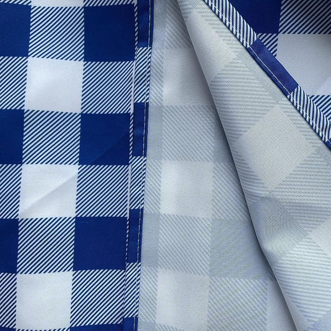 Waterproof Plaid Tablecloth Fabric - Oblong 52x70 Inch Classic Buffalo Tartan Table Cloth for Indoor/Outdoor Use - Washable Tabletop Cover for Dinner, BBQs, and Parties