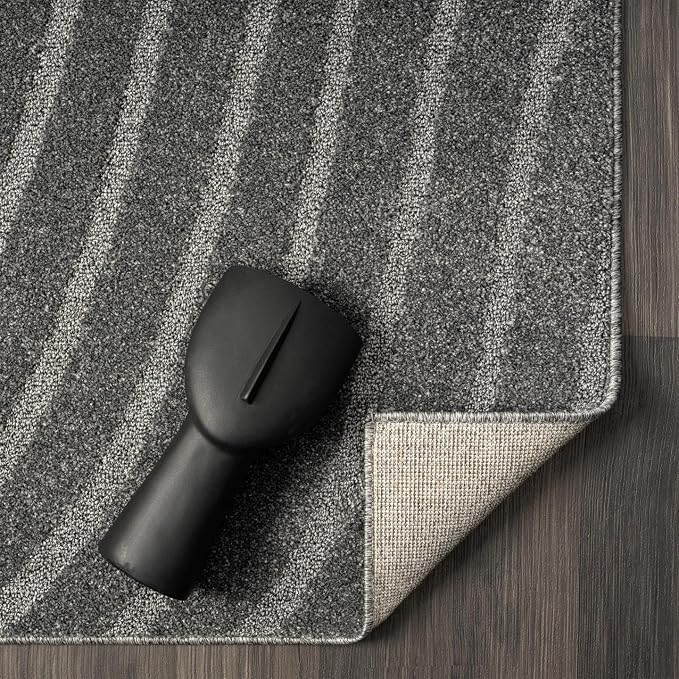 LUXE WEAVERS Modern Geometric Wave Anthracite 6x9 Area Rug