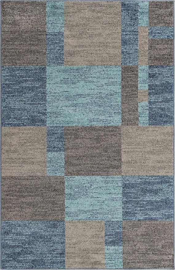 Unique Loom Autumn Collection Area Rug - Providence (5' 3" x 8' Rectangle, Blue Gray/ Light Brown)