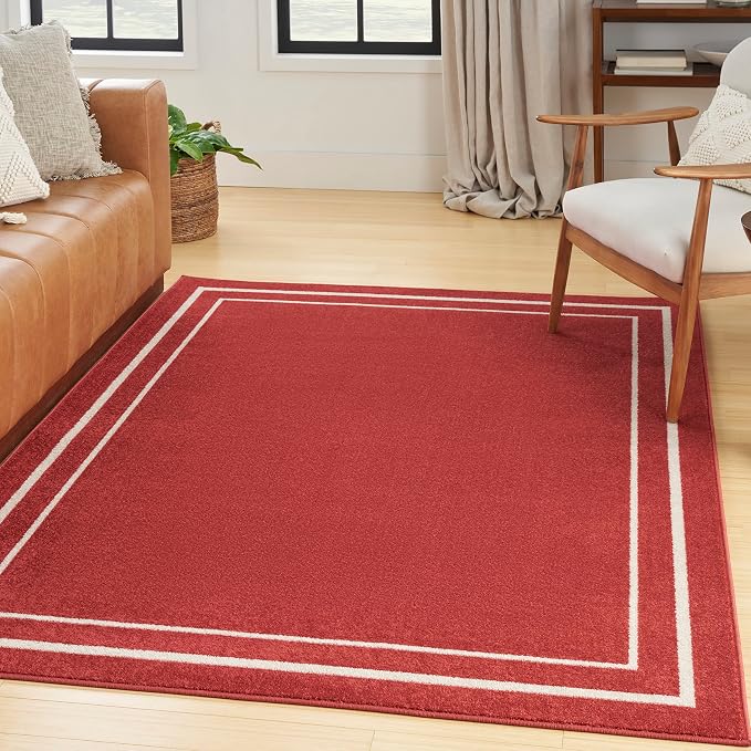 Nourison Home Nourison Essentials Brick Ivory 4' x 6' Area Rug - Easy Clean, Non Shedding, Bed Room, Living Room, Dining Room, Kitchen (4' x 6')