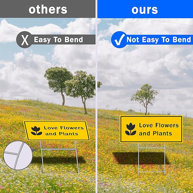 25 Pack Metal Yard Sign Stakes - 16.5x7 Inches, Real Estate Sale Signs, Custom Outdoor Sign