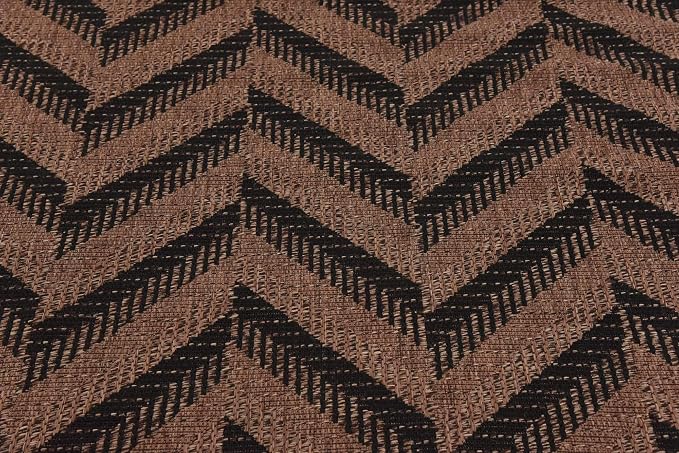 Unique Loom Outdoor Modern Collection Area Rug - Chevron (6' 1" Round, Brown/ Black)