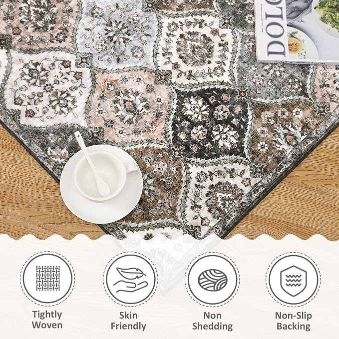 ROYHOME Runner Rug Washable Moroccan Trellis Hallway Runner Rug Entryway Rug 2' x 6'