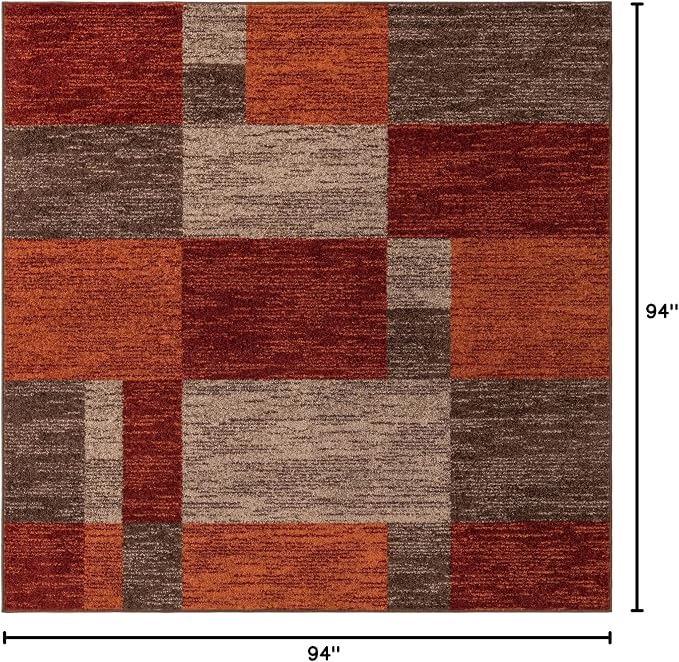 Unique Loom Autumn Collection Area Rug - Providence (7' 10" Square, Multi/ Beige)