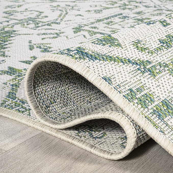 JONATHAN Y Boho Medallion Indoor Outdoor Area Rug 3X5 Green/Cream, Estrella Textured Weave for Backyard, Patio, Porch, Easy-Cleaning, High Traffic, Pet-Friendly, Non-Shedding (SMB105G-3)