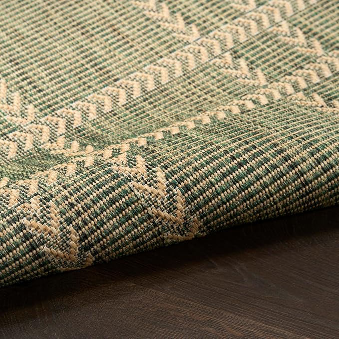 Nourison Home Horizon Indoor/Outdoor Green 10' x 14' Area Rug - Easy Clean, Non Shedding, Bed Room, Living Room, Dining Room, Kitchen (10' x 14')