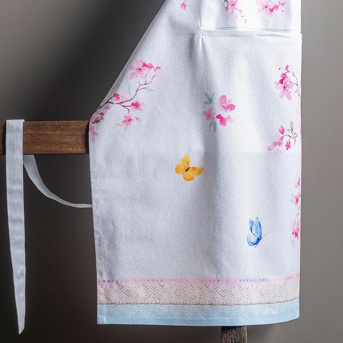 Maison d' Hermine Aprons for women with Pocket 100% Cotton (27.50"x31.50") | Adjustable Neck Strap & long ties Apron Men Chef Wedding Cooking Gardening Server Maid