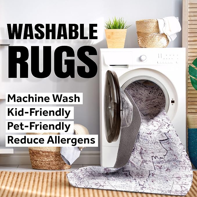 JONATHAN Y Machine Washable Multi Indoor Area Rug 3X5 ft, Pebble Geometric Contemporary for Living Room, Bedroom, Kitchen, Office, Easy-Cleaning, High Traffic, Pet-Friendly, Non-Shedding (WSH307A-3)