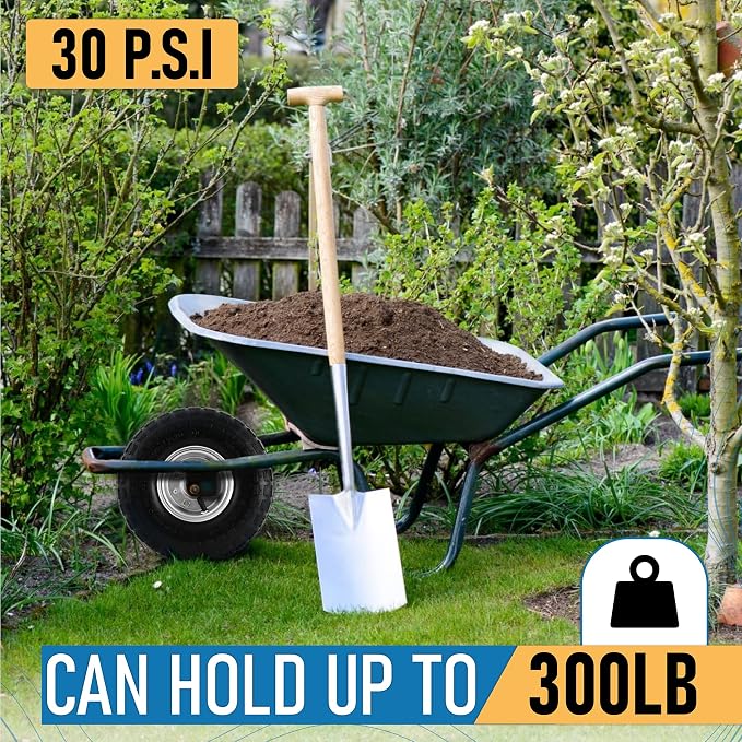 10-Inch Replacement Tire and Wheel 4.10/3.50-4" - 10” Pneumatic Utility Tires for Cart, Dolly, Hand Truck, Generator, Lawnmower, Garden Wagon with 5/8” Axle Bore Hole - Double Sealed Bearings (4 pack)