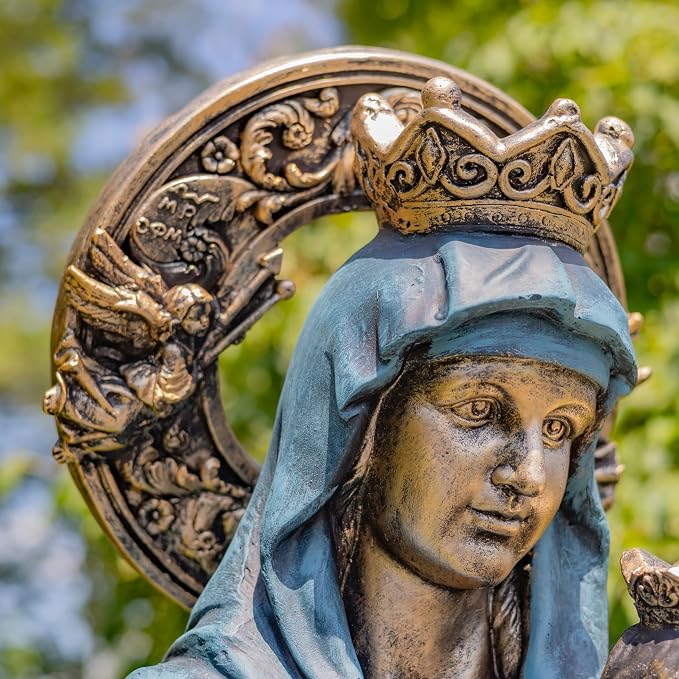 Zaer Ltd. Our Lady of Perpetual Help Garden Statue, 48" H, Magnesium Madonna with Child, Antique Grey or Bronze (Antique Bronze)