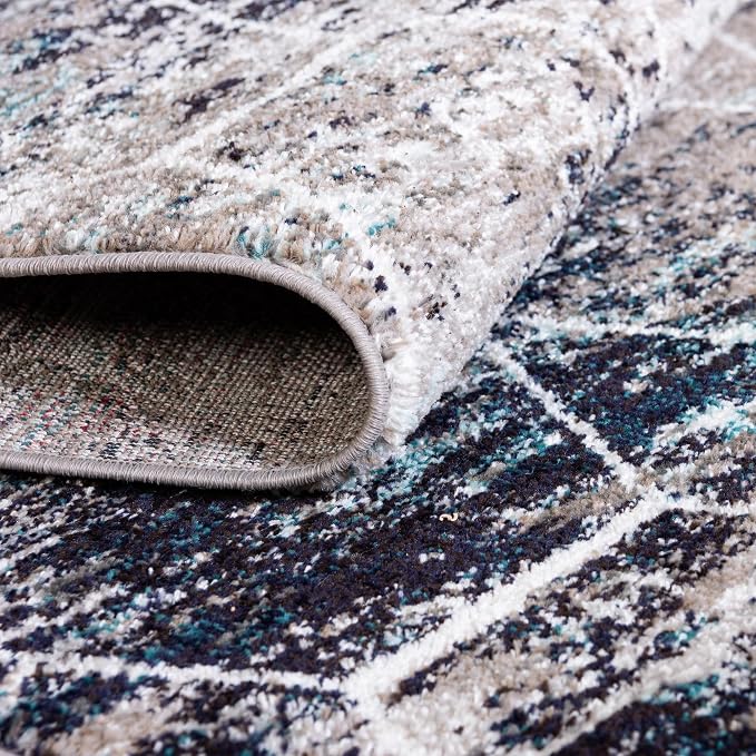 Unique Loom Trellis Frieze Collection Area Rug - Geometric (3' 3" x 5' 3", Blue Multi/ Ivory)