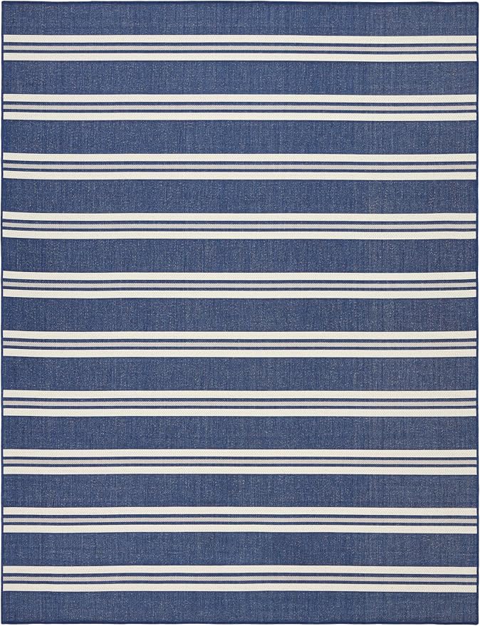 Nourison Home Horizon Indoor/Outdoor Navy 8' x 10' Area Rug - Easy Clean, Non Shedding, Bed Room, Living Room, Dining Room, Kitchen (8' x 10')
