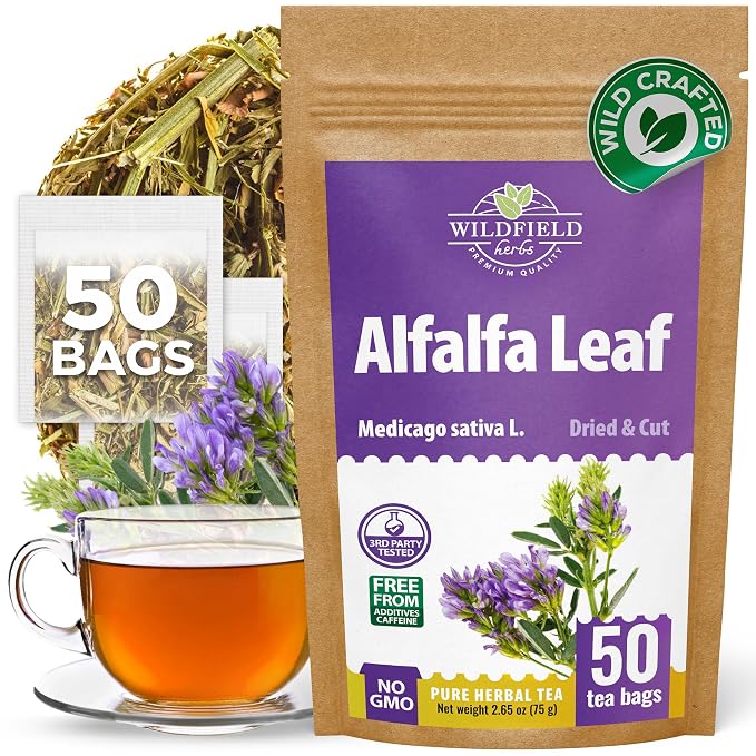 50 Bags Alfalfa Leaf Alfalfa Herb Tea (Medicago Sativa) - 24 Count 2g Tea Bags