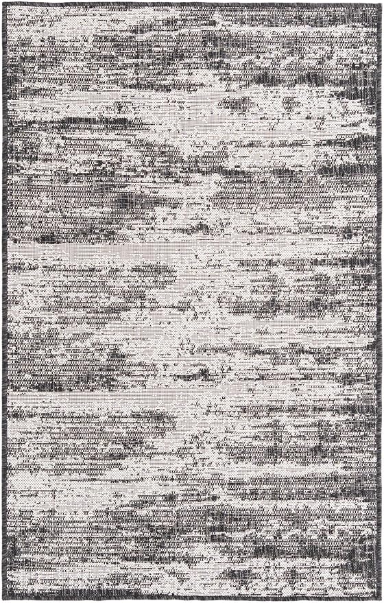 Unique Loom Outdoor Modern Collection Area Rug - Cartago (3' 3" x 5' 2" Rectangle, Charcoal/ Ivory)
