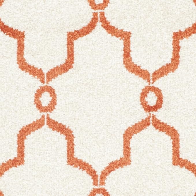 SAFAVIEH Amherst Collection Runner Rug - 2'3" x 11', Beige & Orange, Trellis Design, Non-Shedding & Easy Care, Ideal for High Traffic Areas in Living Room, Bedroom (AMT414F)