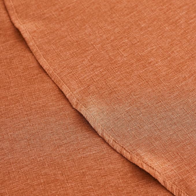 Decorelia Fall Farmhouse Round Table Cloth for Indoor/Outdoor, Harvest Thanksgiving Faux Linen Washable Tablecloth Cover for Party Dining & Kitchen Table Decor (60 Inch,Round (2-4 Seats), Orange)
