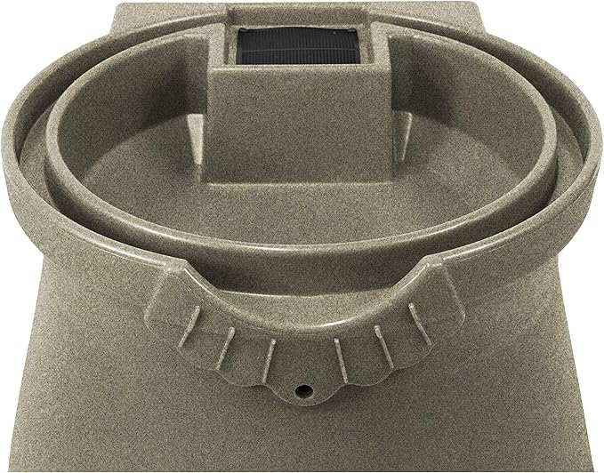 Good Ideas Rain Wizard 50 Gallon Rain Saver Barrel Water Storage Urn with Planter Space and 2 Brass Spigots, Sandstone (2 Pack)