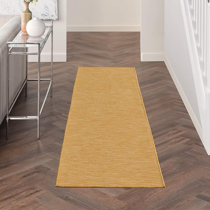 Nourison Home Positano Yellow 2'2" x 8' Area Rug - Easy Clean, Non Shedding, Bed Room, Living Room, Dining Room, Kitchen (8' Runner)