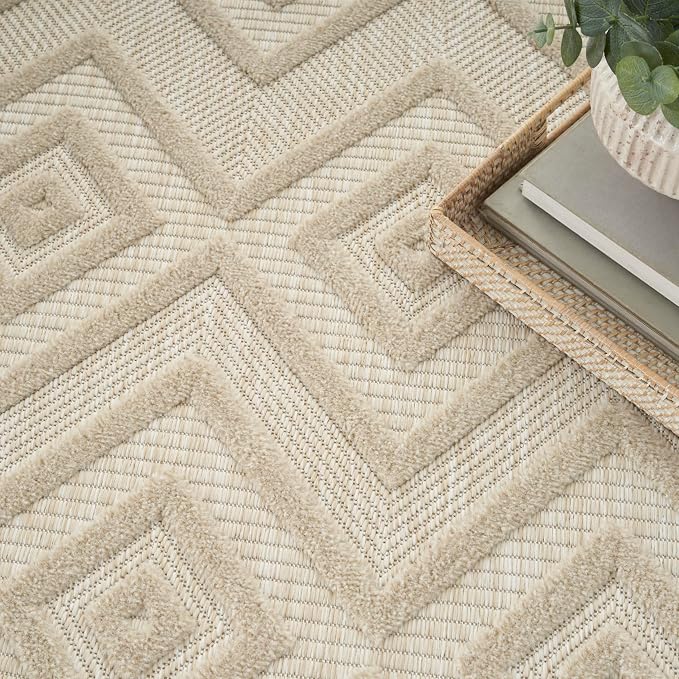 Nourison Home Versatile Cream 4' x 6' Area Rug - Easy Clean, Non Shedding, Bed Room, Living Room, Dining Room, Kitchen (4' x 6')