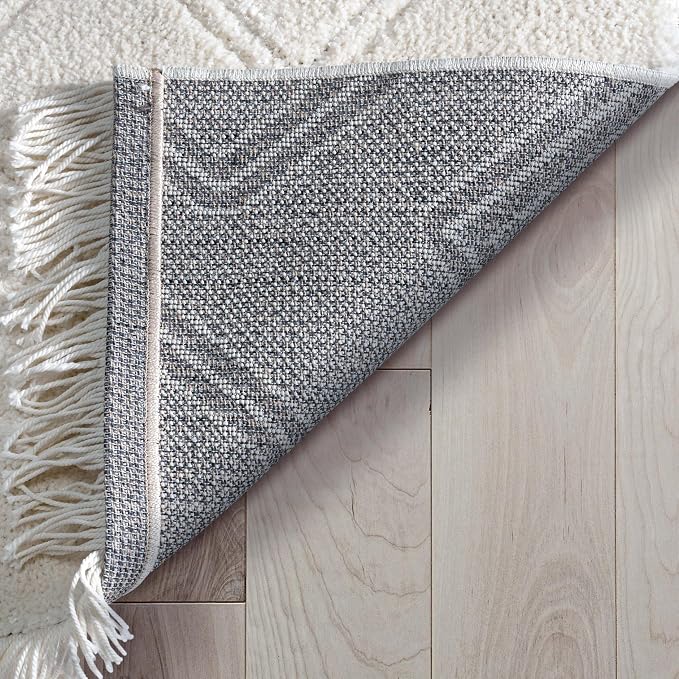 Well Woven Allie Ivory Cream Angles Geometric Area Rug 4x6 (3'11" x 5'3") - Soft High-Low Texture for Living Room, Bedroom & Office