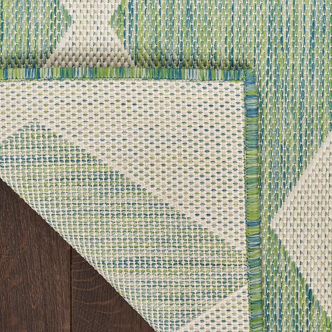 Nourison Home Positano Blue Green 9' x 12' Area Rug - Easy Clean, Non Shedding, Bed Room, Living Room, Dining Room, Kitchen (9' x 12')