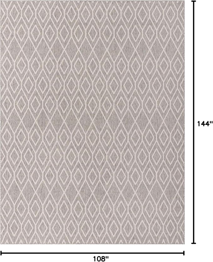 Jill Zarin Outdoor Collection Area Rug - Turks and Caicos (9' x 12' Rectangle Gray Cream/Cream)