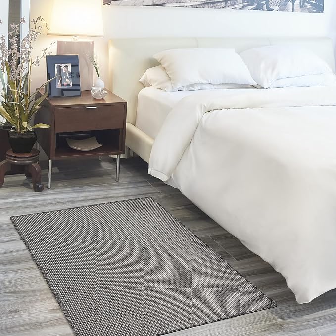 Nourison Home Positano Charcoal 3' x 5' Area Rug - Easy Clean, Non Shedding, Bed Room, Living Room, Dining Room, Kitchen (3' x 5')