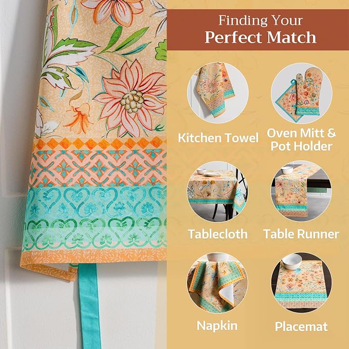 Maison d' Hermine Aprons for women with Pocket 100% Cotton (27.50"x31.50") | Adjustable Neck Strap & long ties Apron Men Chef Wedding Cooking Gardening Server Maid