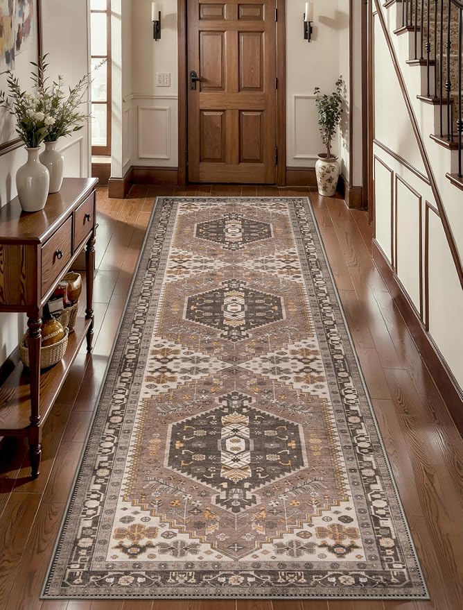 Ciicool 2x7ft Runner Rug,Vintage Washable Area Rugs for Hallway Kitchen | Ultra Soft Oriental Indoor Mat Thin Boho Entry Carpet for Entrance Bedroom Bedside Living Room Laundry Bathroom Decor