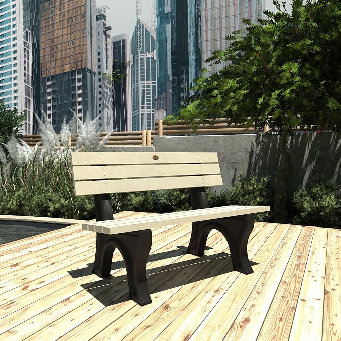 Sequoia Professional CM-BENSQ43-WAE Aurora 4 ft Park Bench, Whitewash