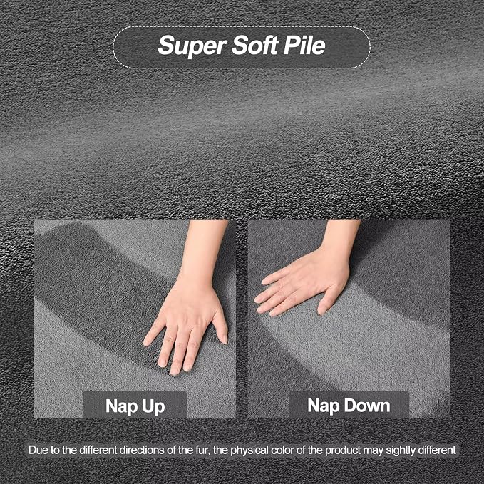 Vasofe 5x7 Grey Rug, Area Rugs for Living Room Bedroom, Non-Slip Soft Rugs | Thickened Memory Foam Throw Carpet, Washable Carpets for Kids Boys Girls Room Dorm Classroom Apartment Nursery Home Decor