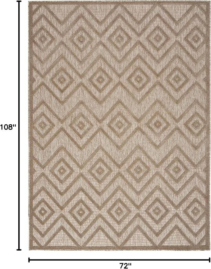 Nourison Home Versatile Natural Beige 6' x 9' Area Rug - Easy Clean, Non Shedding, Bed Room, Living Room, Dining Room, Kitchen (6' x 9')