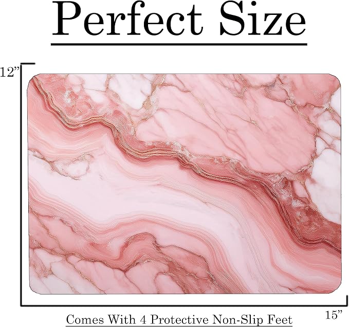 Pink White Marble Kitchen Glass Cutting Board Ocean Decorative Gift Marbled Granite Stone Rock Gift For Her Mom Wife (Pink 4)