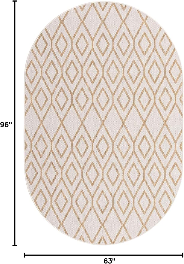 Jill Zarin Outdoor Collection Area Rug - Turks and Caicos (5' 3" x 8' Oval Beige/Brown)