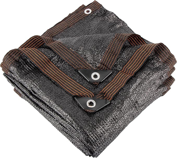 70% 14 X 20 FT Black Shade Cloth, Outdoor Sunblock Shade Cloth with Grommets, Durable Sun Shade Netting Shading Antifreezing for Patio, Garden, Plants Cover, Greenhouse, Barns, Dog Kennel