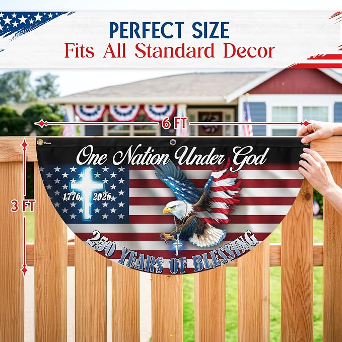 FLAGWIX American One Nation Under God Flag - Polyester Double-sided Yard Flags For Outside Fan Flag, 3x6 ft - 4th of July Decorations for Home Yard Garden Decor Banner, Gifts For Men Women