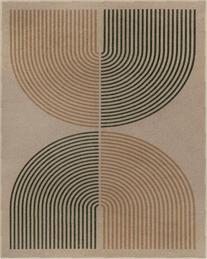Lahome Enfys Modern Rainbow Easy Jute Rug, 8x10 Living Room Rug Indoor Outdoor Patio Farmhouse Large Area Rug, Contemporary Non Slip Non Shedding Carpet for Bedroom Backyard Dining Room
