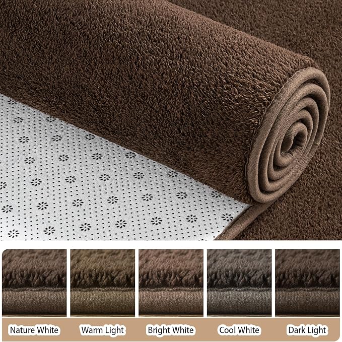 AROGAN 2x6 Runner Rug for Hallway, Long Runner Rugs Non Slip, Coffee | Soft Washable Memory Foam Carpet for Bedroom, Non Slip Backing Runners Rug for Hallways, Kitchen, Bathroom, Entryway Home