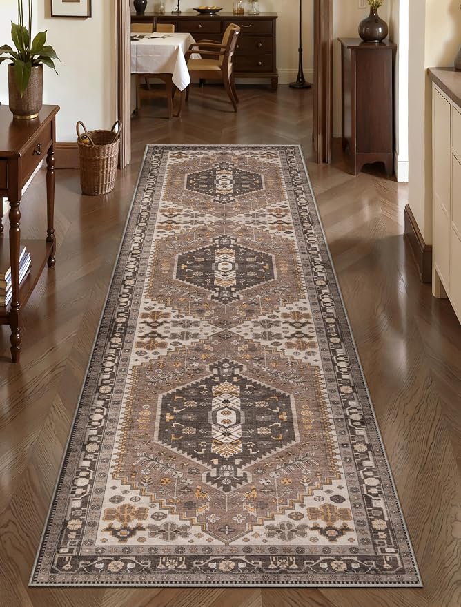 Ciicool 2x7ft Runner Rug,Vintage Washable Area Rugs for Hallway Kitchen | Ultra Soft Oriental Indoor Mat Thin Boho Entry Carpet for Entrance Bedroom Bedside Living Room Laundry Bathroom Decor