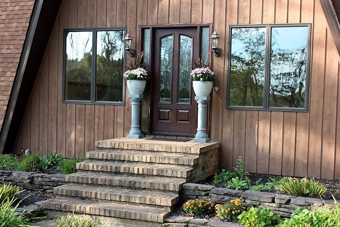 Greek Column Statue – Natural Granite Appearance – Made of Resin – Lightweight – 28” Height