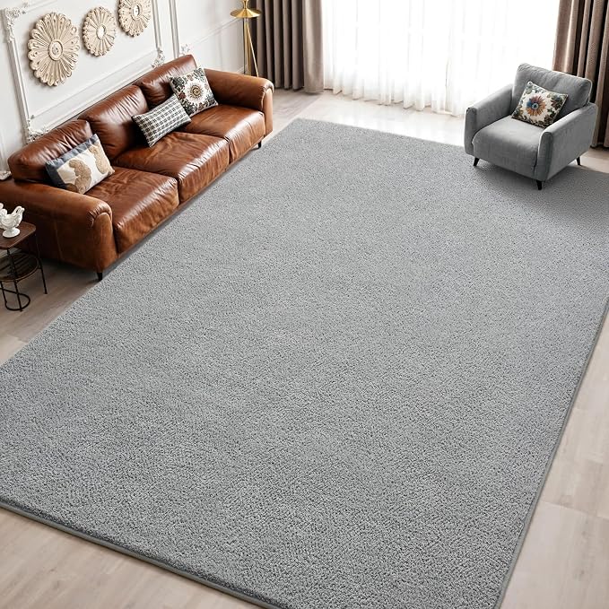 Keeko 5x8 Area Rugs for Living Room,Soft Washable Memory Foam Bedroom Rug | Indoor Throw Rug Low Pile Minimalist Non Slip Carpet for Kids Nursery Classroom Dorm Room Home Decor Grey