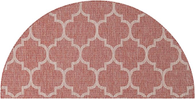 Unique Loom Outdoor Trellis Collection Area Rug (3' 1" x 6' 1" Hearth Rust Red/Ivory)