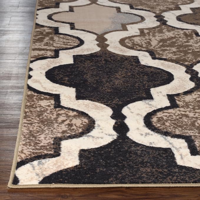Superior Indoor Washable Rugs, Oversize Area Rug, 12'x15', B Ivory | Modern Geometric Trellis Floor Décor, Easy Care High Traffic Areas Living Dining Room, Bedroom, Entryway, Viking Collection