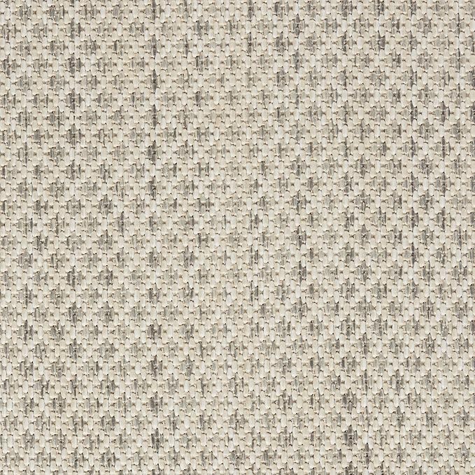 Nourison Home Courtyard Ivory Silver 8' x Round Area Rug - Easy Clean, Non Shedding, Bed Room, Living Room, Dining Room, Kitchen (8' x Round)