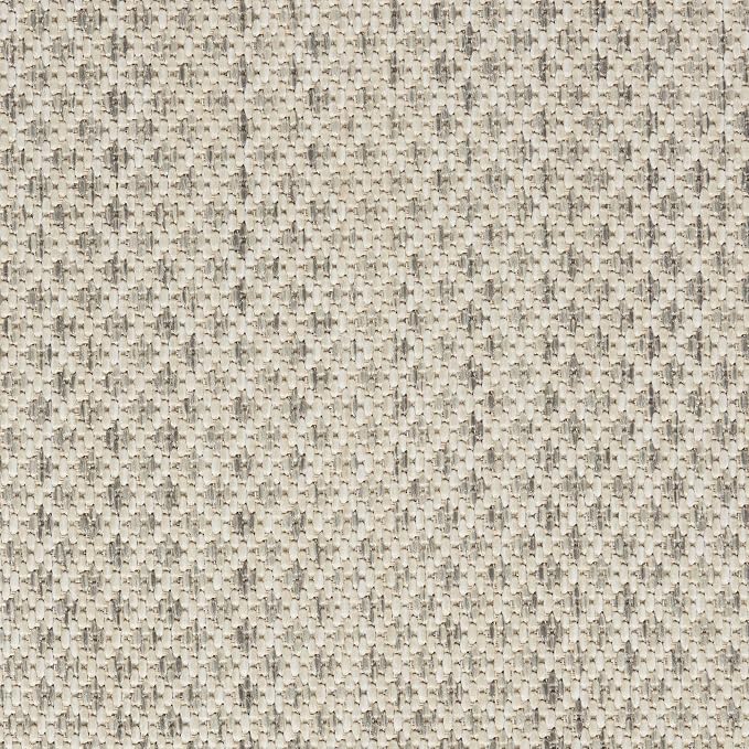 Nourison Home Courtyard Ivory Silver 5' x Round Area Rug - Easy Clean, Non Shedding, Bed Room, Living Room, Dining Room, Kitchen (5' x Round)