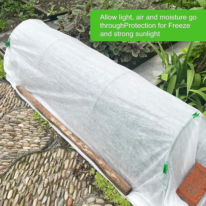 YFFSIDMY Plant Covers Freeze Protection 8'x40', Frost Blankets for Outdoor Plants and Trees, Frost Cloth Freeze Plant Protection Cover, Winter Frost Blanket, Heat Protection Floating Row Cover, White