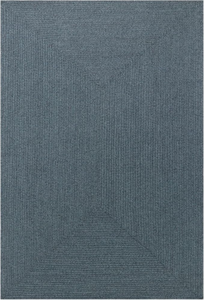 Superior Indoor/ Outdoor Large Area Rug, Reversible Braided Home Floor Decor for Living Room, Kitchen, Entryway, Patio, Front Porch, Deck, Modern, Boho, Farmhouse Style, 4' x 6', Lagoon Breeze