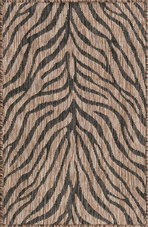 Unique Loom Outdoor Safari Collection Area Rug - Tsavo (2' x 3' 1" Rectangle, Natural/ Ivory)